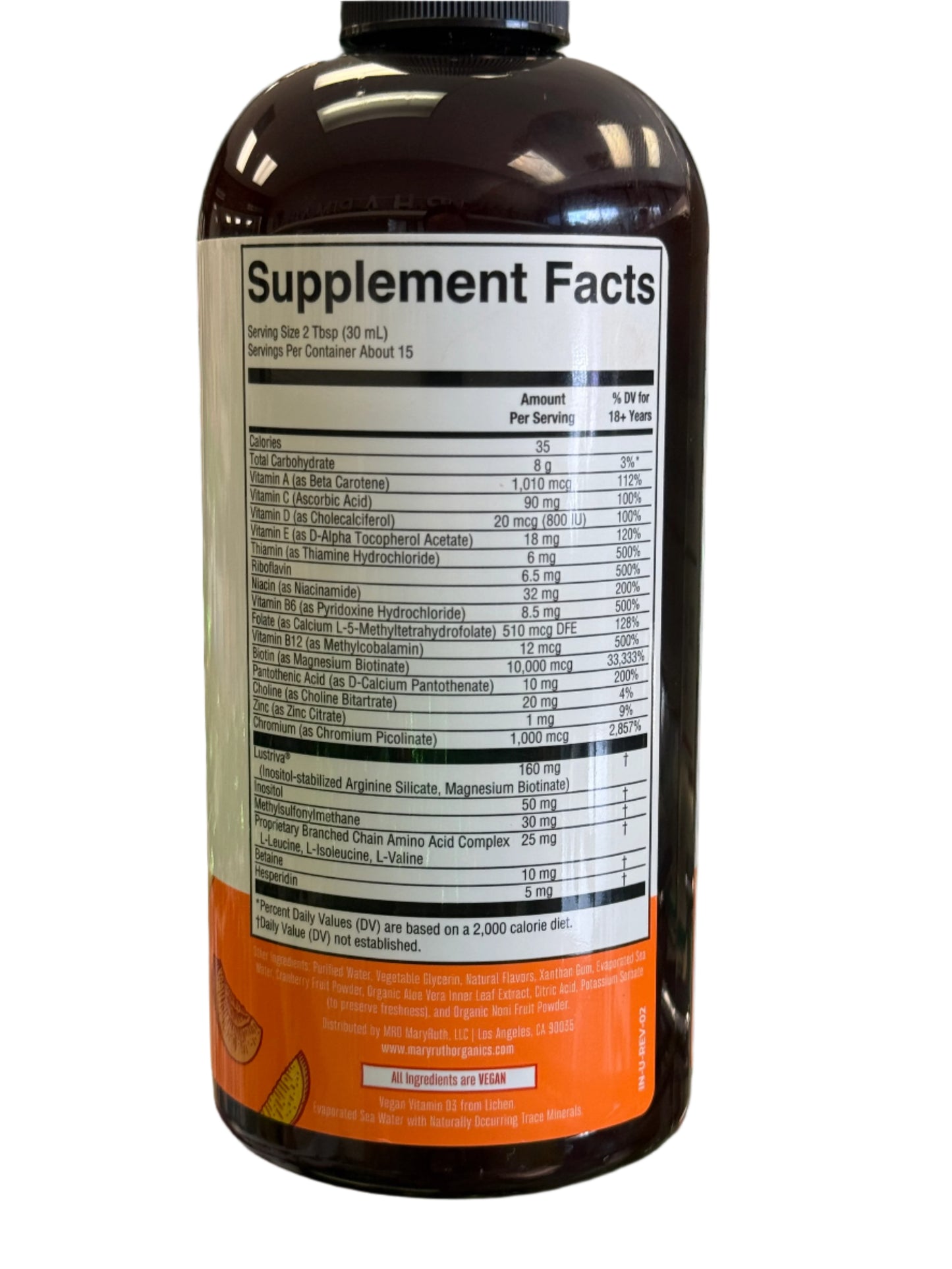 MaryRuth's Liquid Morning Multivitamin + Hair Growth Peach Mango