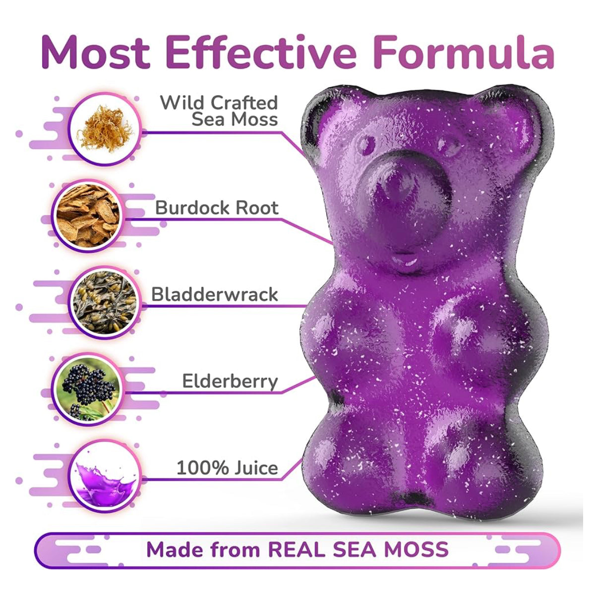 True Sea Moss- Sea Moss & Elderberry Gummies