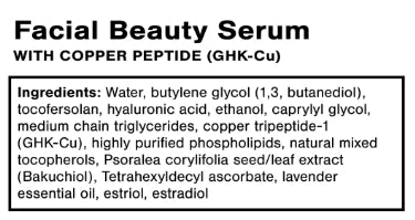 Facial Beauty Serum with Copper Peptide (GHK-Cu)