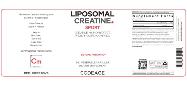 Liposomal Creatine Sport- 360 Capsules Creatine Monohydrate Phospholipid Complex Dietary Supplement