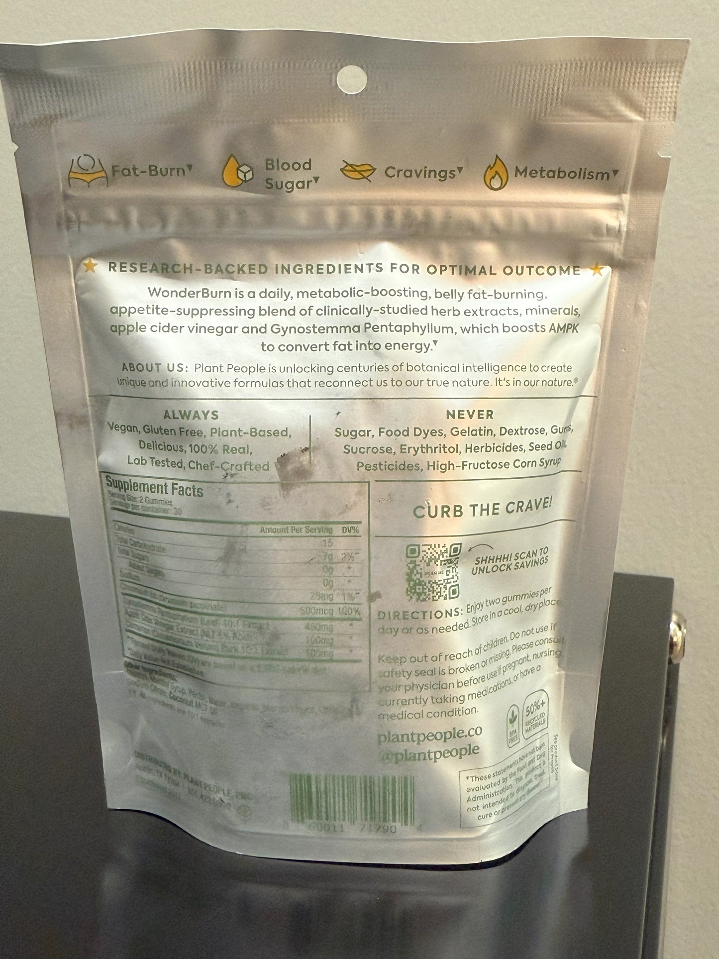 Plant People Wonder Burn Metabolism & Cravings Control Gummies