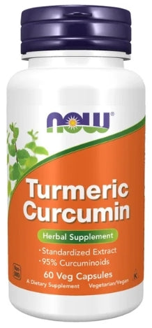 NOW Turmeric Curcumin- 60 Vegan Capsules Natural Joint & Antioxidant Support