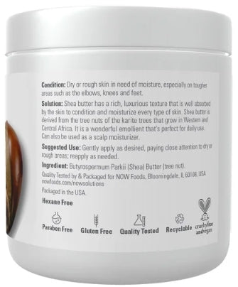NOW Solutions Shea Butter Skin Emollient Seals in Moisture for Dry Rough Skin- 7 ounces