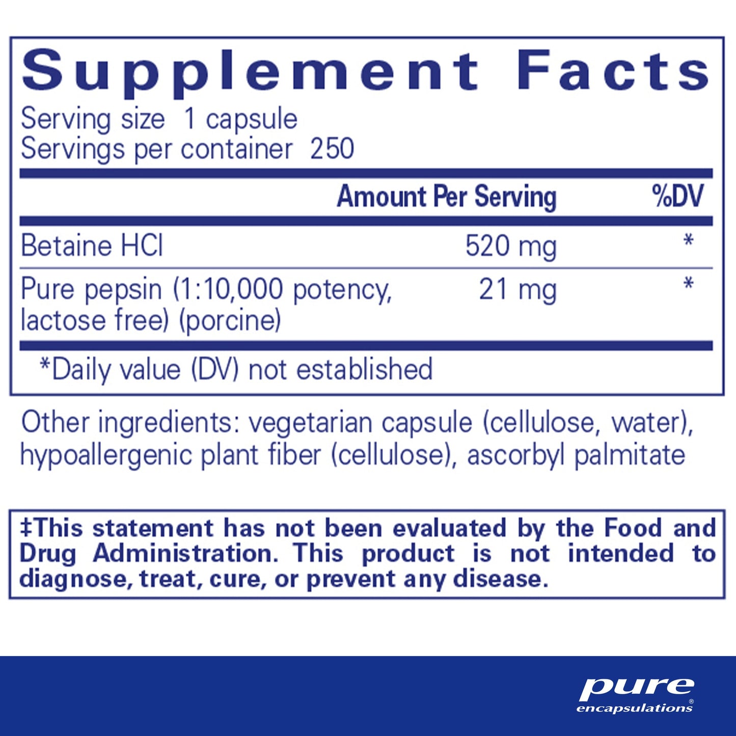 Betaine HCl Pepsin