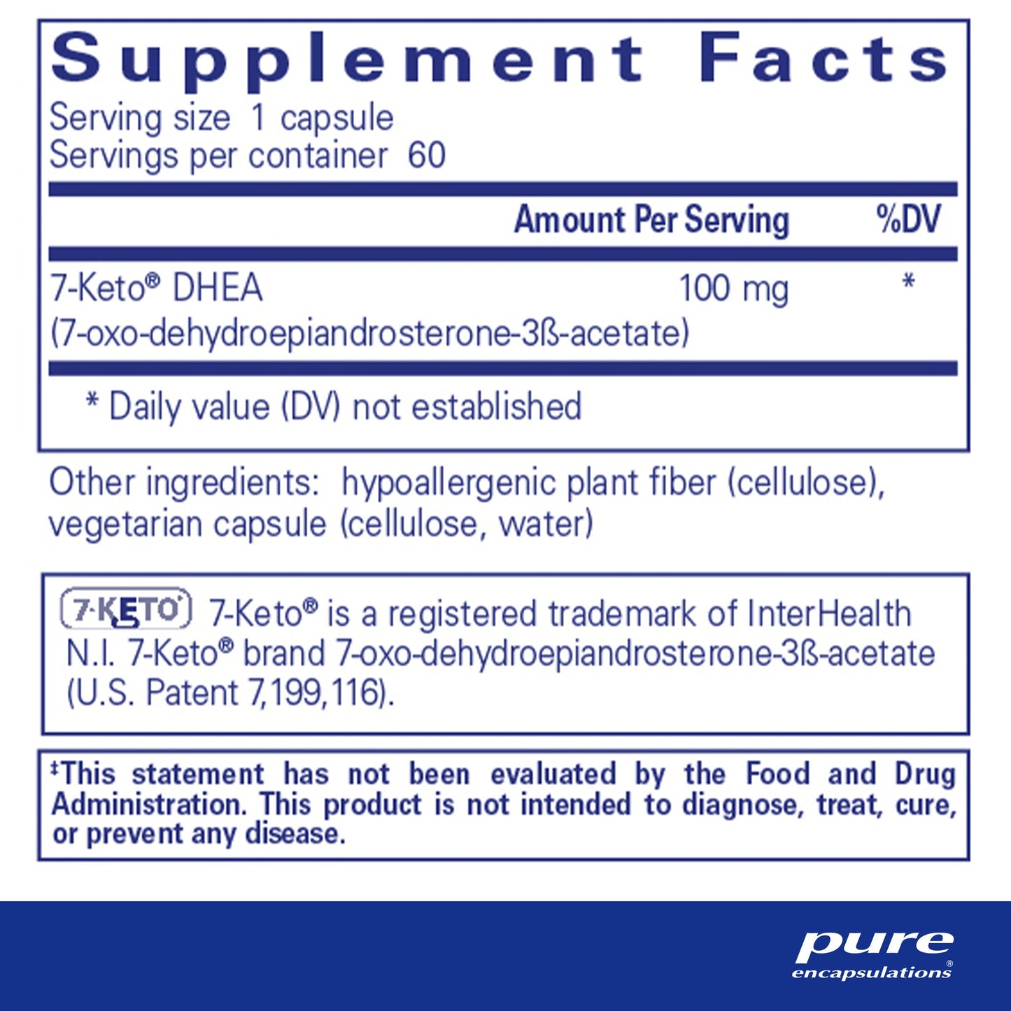 7 KETO DHEA 100 mg.